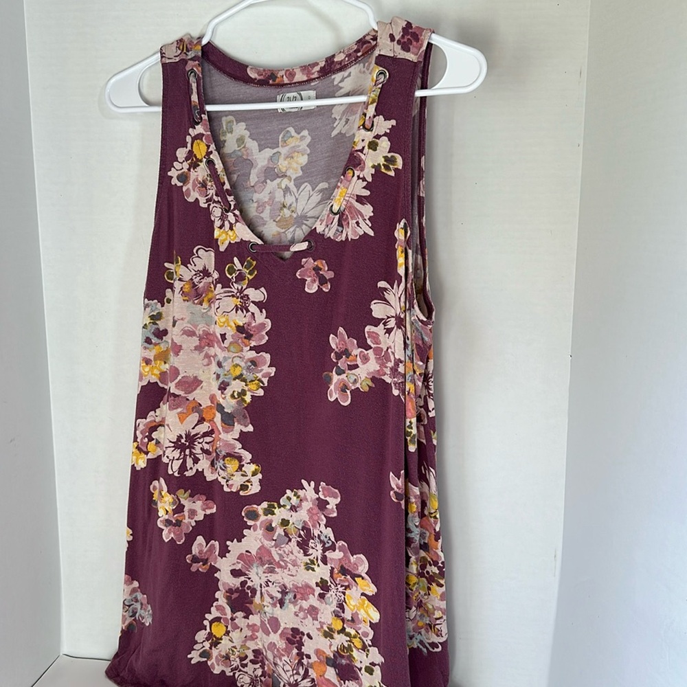 Maurice’s sleeveless purple floral tunic plus size 0